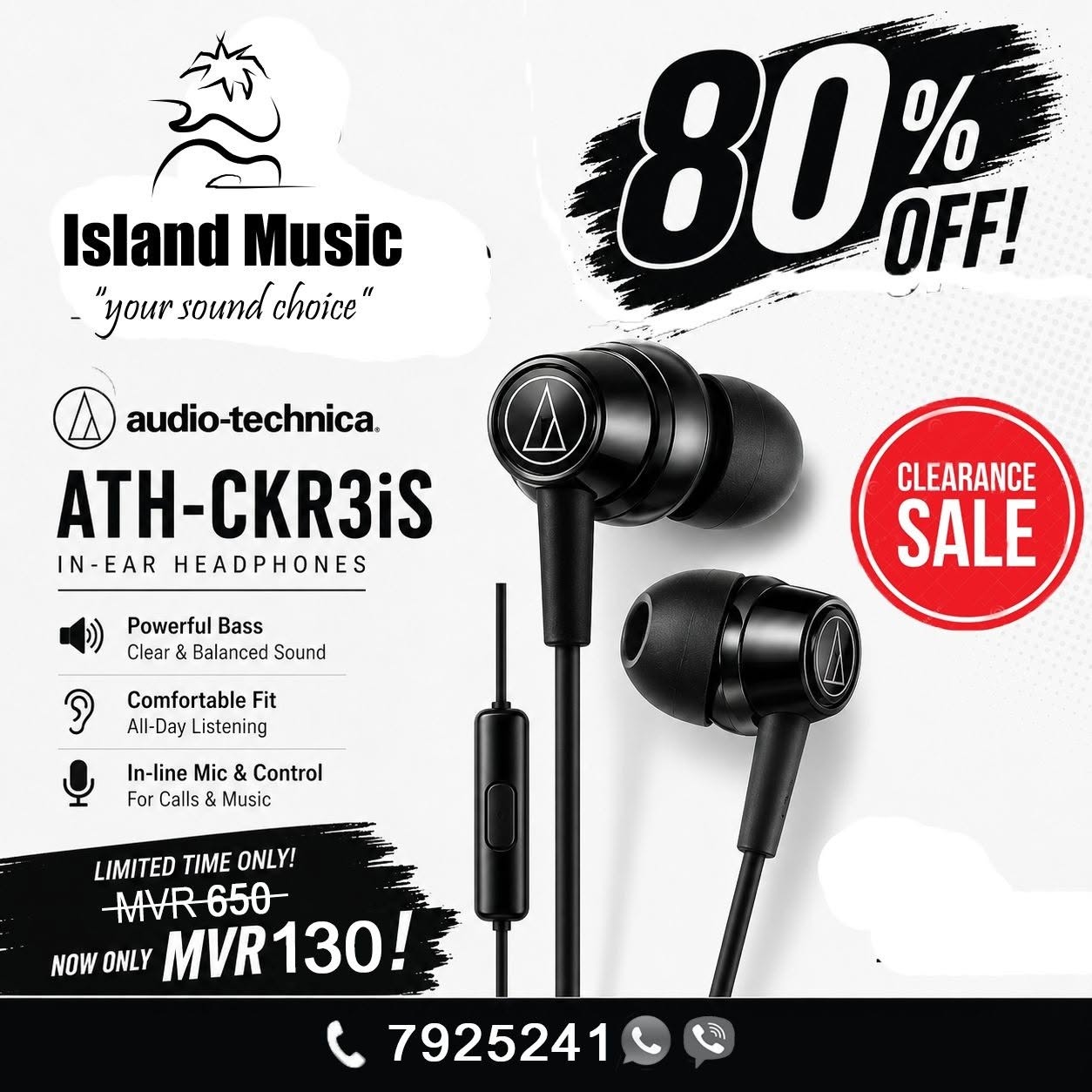 In-Ear Headphones with In-line Mic & Contro
